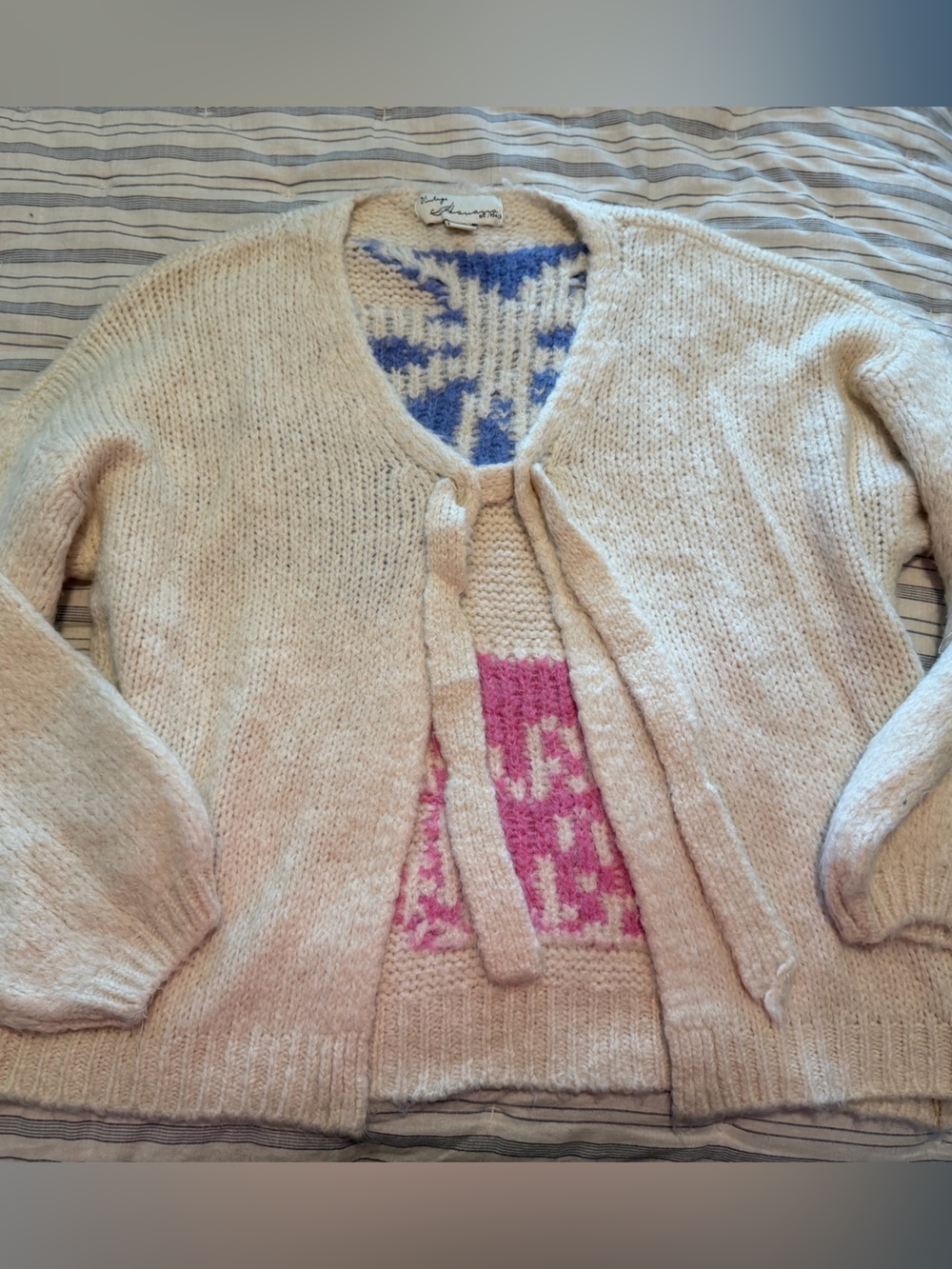 Vintage Havana Beach Club Oversized Tie-Front Sweater One Size - Picture 4 of 8